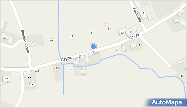 Bronów, Czyża Alojzego, 11, mapa Bronów