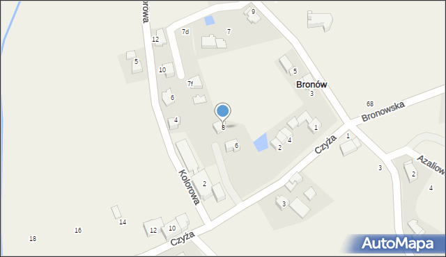 Bronów, Czyża Alojzego, 8, mapa Bronów