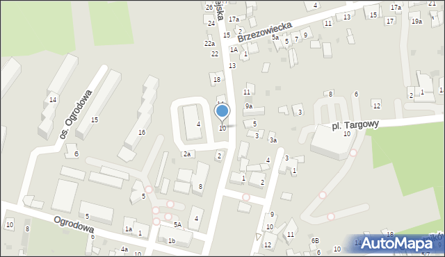 Brzesko, Czarnowiejska, 10, mapa Brzesko