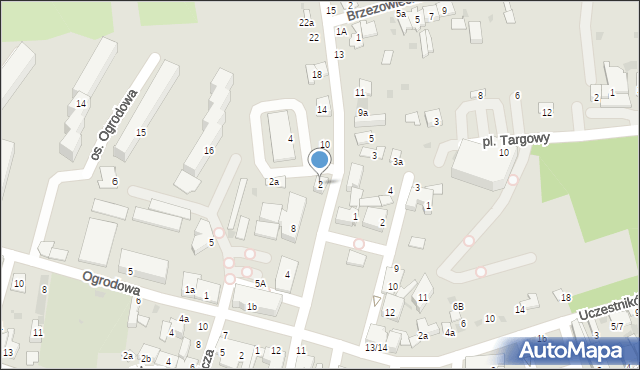 Brzesko, Czarnowiejska, 2, mapa Brzesko
