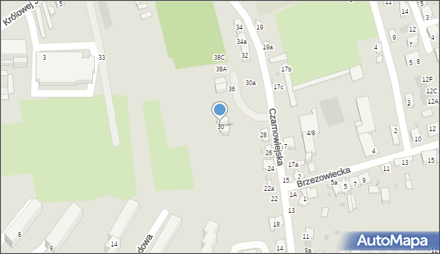 Brzesko, Czarnowiejska, 30, mapa Brzesko