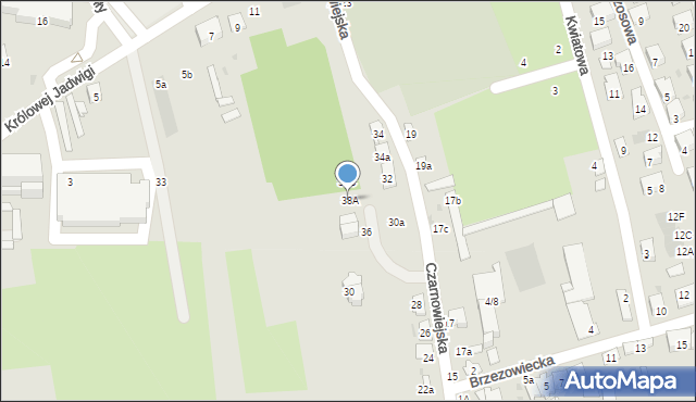 Brzesko, Czarnowiejska, 38A, mapa Brzesko