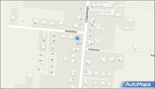 Brzezie k. Sulechowa, Czapskiego Józefa, 15, mapa Brzezie k. Sulechowa