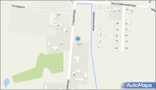 Brzezie k. Sulechowa, Czapskiego Józefa, 70, mapa Brzezie k. Sulechowa