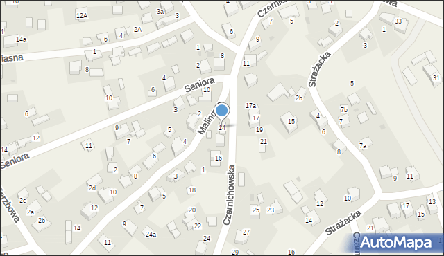 Brzezinka, Czernichowska, 14, mapa Brzezinka