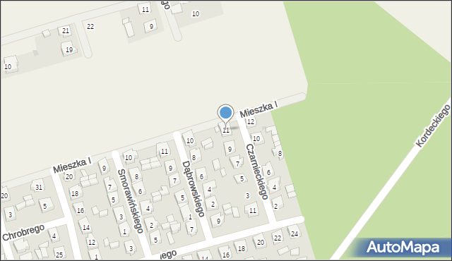 Brzeziny, Czarnieckiego Stefana, hetm., 11, mapa Brzeziny