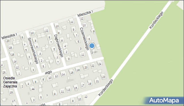 Brzeziny, Czarnieckiego Stefana, hetm., 2, mapa Brzeziny