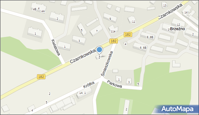 Brzeźno, Czarnkowska, 2, mapa Brzeźno