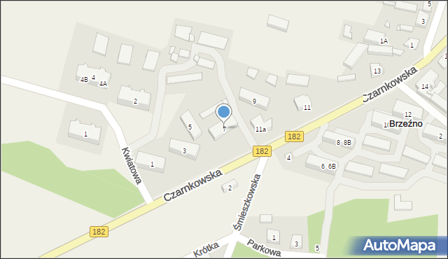 Brzeźno, Czarnkowska, 7, mapa Brzeźno