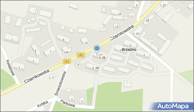 Brzeźno, Czarnkowska, 8A, mapa Brzeźno