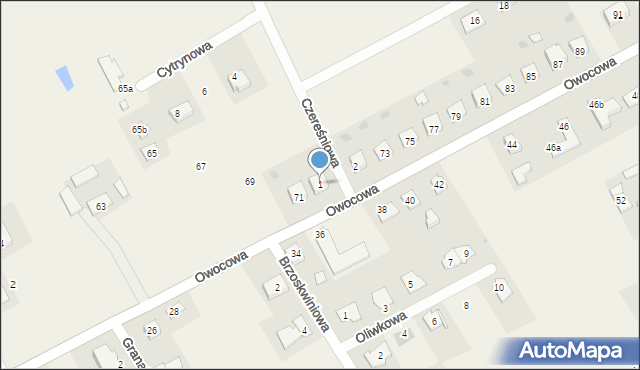 Brzozówka, Czereśniowa, 1, mapa Brzozówka