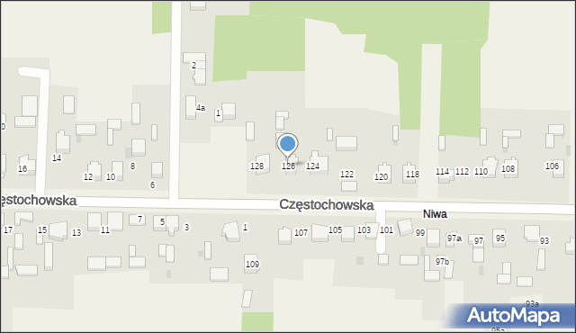 Brzyszów, Częstochowska, 126, mapa Brzyszów
