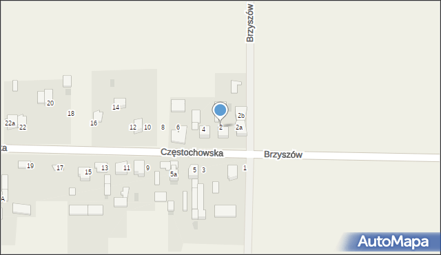 Brzyszów, Częstochowska, 2, mapa Brzyszów