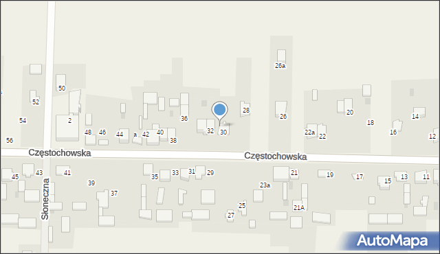 Brzyszów, Częstochowska, 30a, mapa Brzyszów