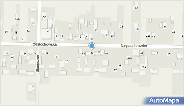 Brzyszów, Częstochowska, 33, mapa Brzyszów