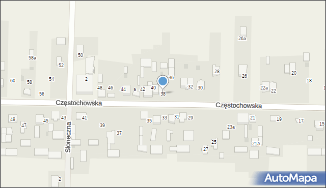 Brzyszów, Częstochowska, 38, mapa Brzyszów