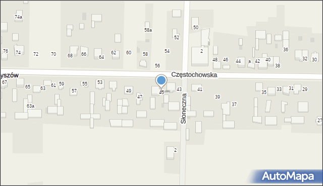 Brzyszów, Częstochowska, 45, mapa Brzyszów