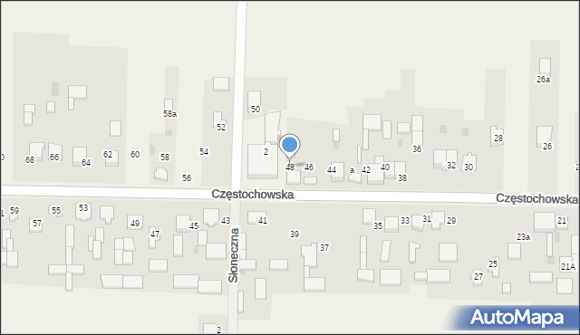 Brzyszów, Częstochowska, 48, mapa Brzyszów