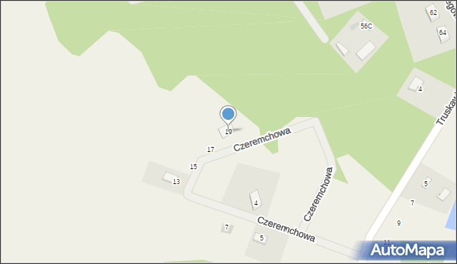 Budy Zosine, Czeremchowa, 19, mapa Budy Zosine