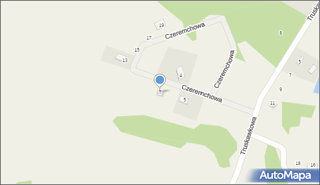 Budy Zosine, Czeremchowa, 7, mapa Budy Zosine