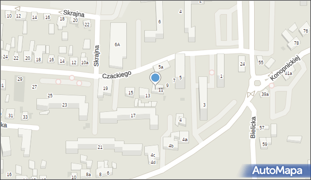 Bydgoszcz, Czackiego Tadeusza, 11a, mapa Bydgoszczy