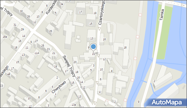 Bydgoszcz, Czartoryskiego Adama, 11, mapa Bydgoszczy