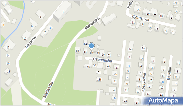 Bydgoszcz, Czeremcha, 62, mapa Bydgoszczy