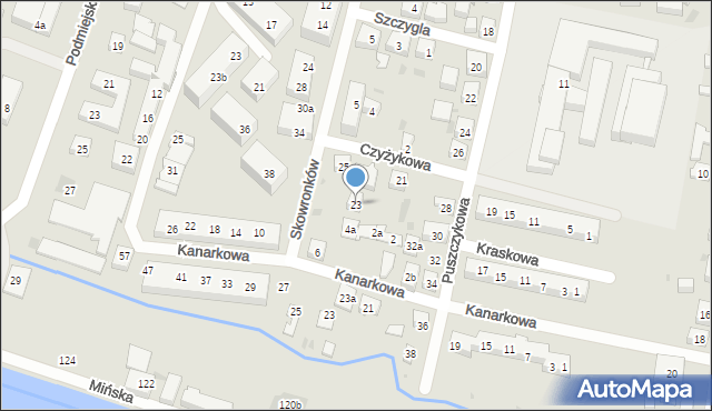 Bydgoszcz, Czyżykowa, 23, mapa Bydgoszczy