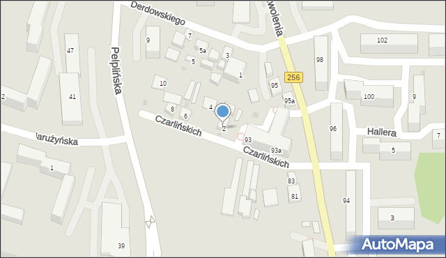 Bydgoszcz, Czarlińskich, 2, mapa Bydgoszczy