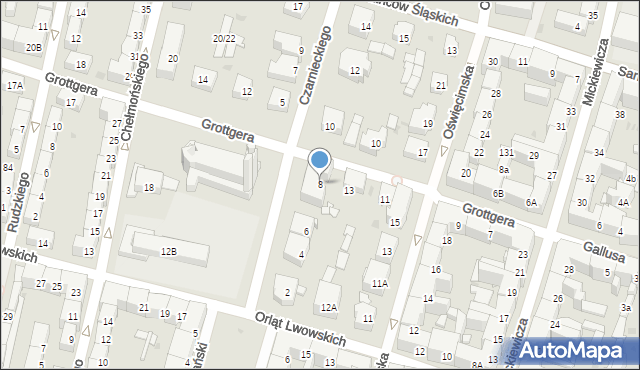 Bytom, Czarnieckiego Stefana, hetm., 8, mapa Bytomia
