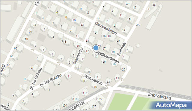 Bytom, Czajkowskiego Piotra, 14, mapa Bytomia