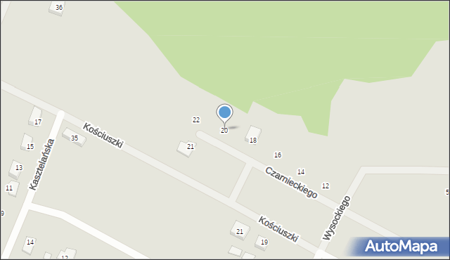 Chęciny, Czarnieckiego Stefana, hetm., 20, mapa Chęciny