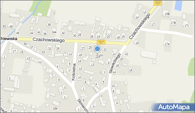 Chlewiska, Czachowskiego, 21A, mapa Chlewiska