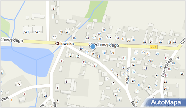 Chlewiska, Czachowskiego, 35, mapa Chlewiska