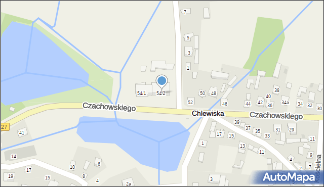 Chlewiska, Czachowskiego, 54/2, mapa Chlewiska