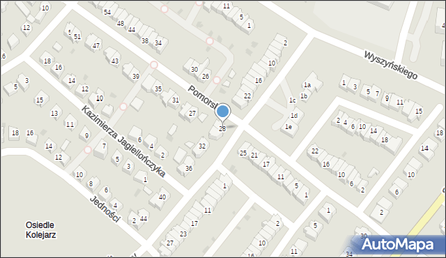 Chojnice, Czynu Zbrojnego Kolejarzy, 28, mapa Chojnic