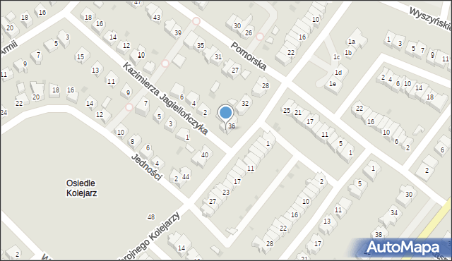 Chojnice, Czynu Zbrojnego Kolejarzy, 38, mapa Chojnic