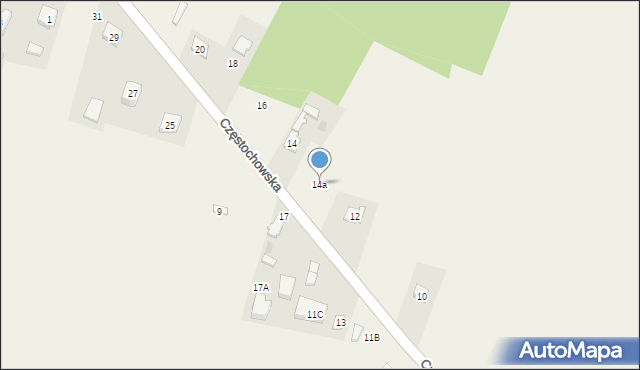 Choroń, Częstochowska, 14a, mapa Choroń