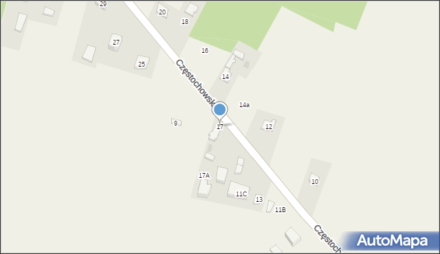 Choroń, Częstochowska, 17, mapa Choroń