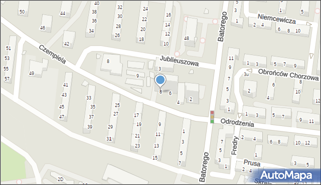 Chorzów, Czempiela Józefa, ks., 8, mapa Chorzów