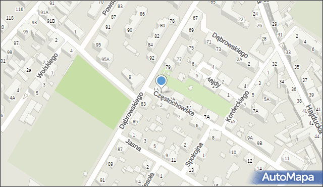 Chorzów, Częstochowska, 1B, mapa Chorzów