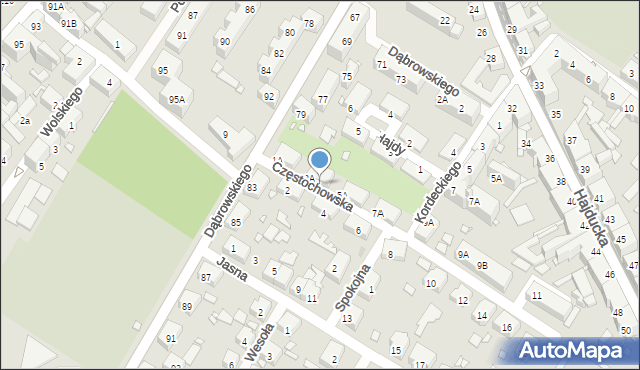 Chorzów, Częstochowska, 3B, mapa Chorzów