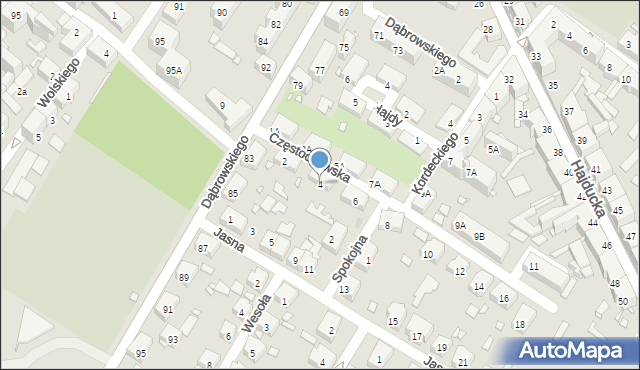 Chorzów, Częstochowska, 4, mapa Chorzów