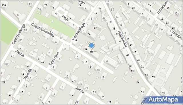 Chorzów, Częstochowska, 9B, mapa Chorzów