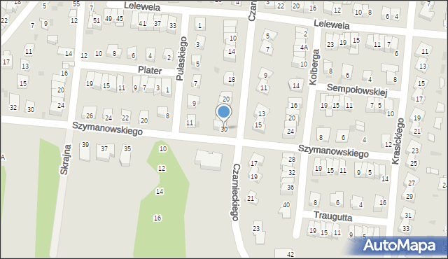 Ciechanów, Czarnieckiego Stefana, hetm., 30, mapa Ciechanów