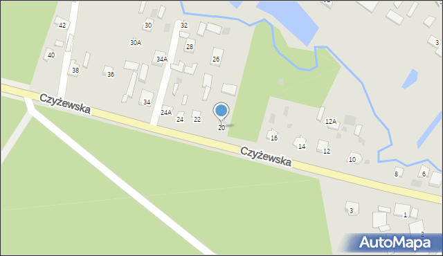 Ciechanowiec, Czyżewska, 20, mapa Ciechanowiec