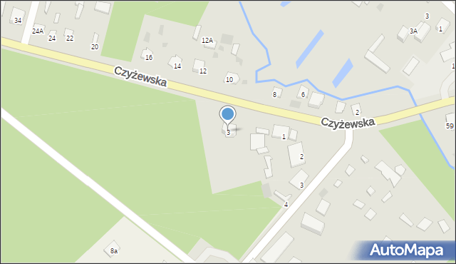 Ciechanowiec, Czyżewska, 3, mapa Ciechanowiec