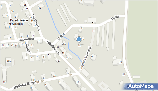 Cieszyn, Czytelni Ludowej, 3a, mapa Cieszyna