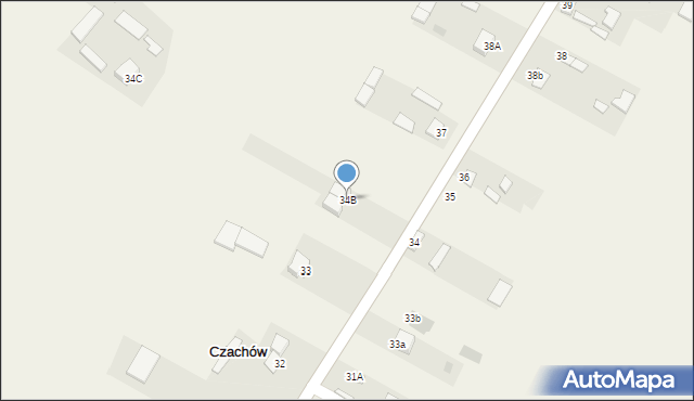 Czachów, Czachów, 34B, mapa Czachów