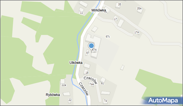 Czaczów, Czaczów, 67B, mapa Czaczów